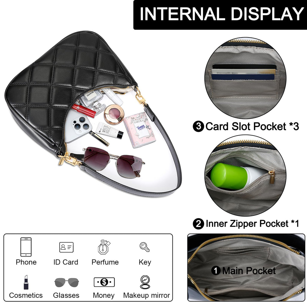 Retro Chic Hobo Bag - Cute Underarm Purse - Shoulder Bags by Handbags Specialist Headquarter | Available at Handbags Specialist Headquarter