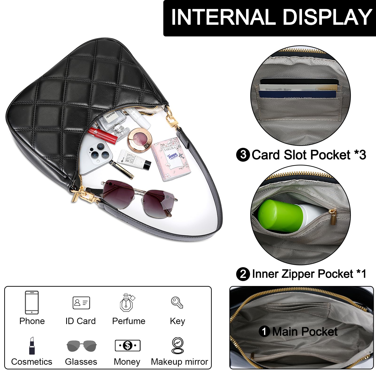 Retro Chic Hobo Bag - Cute Underarm Purse - Shoulder Bags by Handbags Specialist Headquarter | Available at Handbags Specialist Headquarter