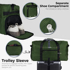 Foldable 65L Duffle Bag with Shoe Compartment