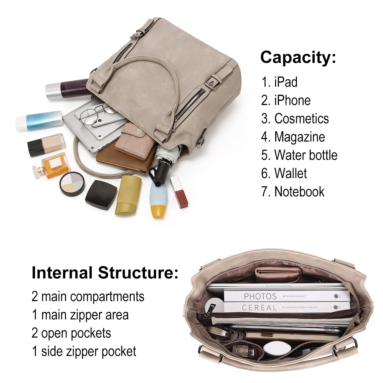 CLUCI Eco Luxe Vegan Leather Tote Bag - Bucket Bag by Handbags Specialist Headquarter | Available at Handbags Specialist Headquarter