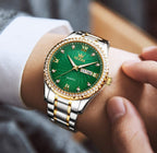 OLEVS Luxe: Men's Golden Dial Quartz Business Watch