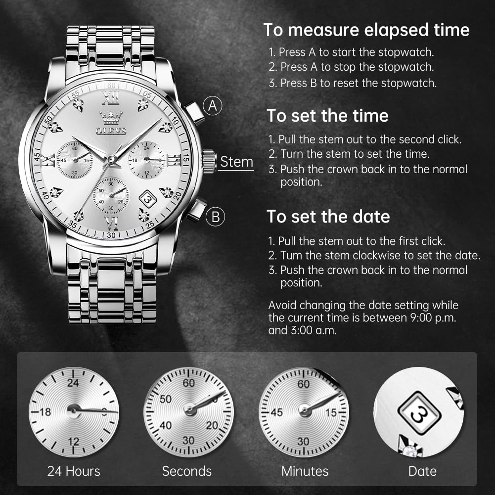 EclipseTime: Luminous Men's Luxury Chrono Watch