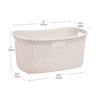 Ivory Wicker Mind Reader 40L Laundry Basket - Laundry Baskets by Handbags Specialist Headquarter | Available at Handbags Specialist Headquarter