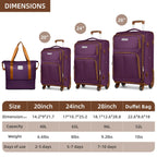 LARVENDER Expandable 5-Piece Spinner Luggage Set -  by Handbags Specialist Headquarter | Available at Handbags Specialist Headquarter