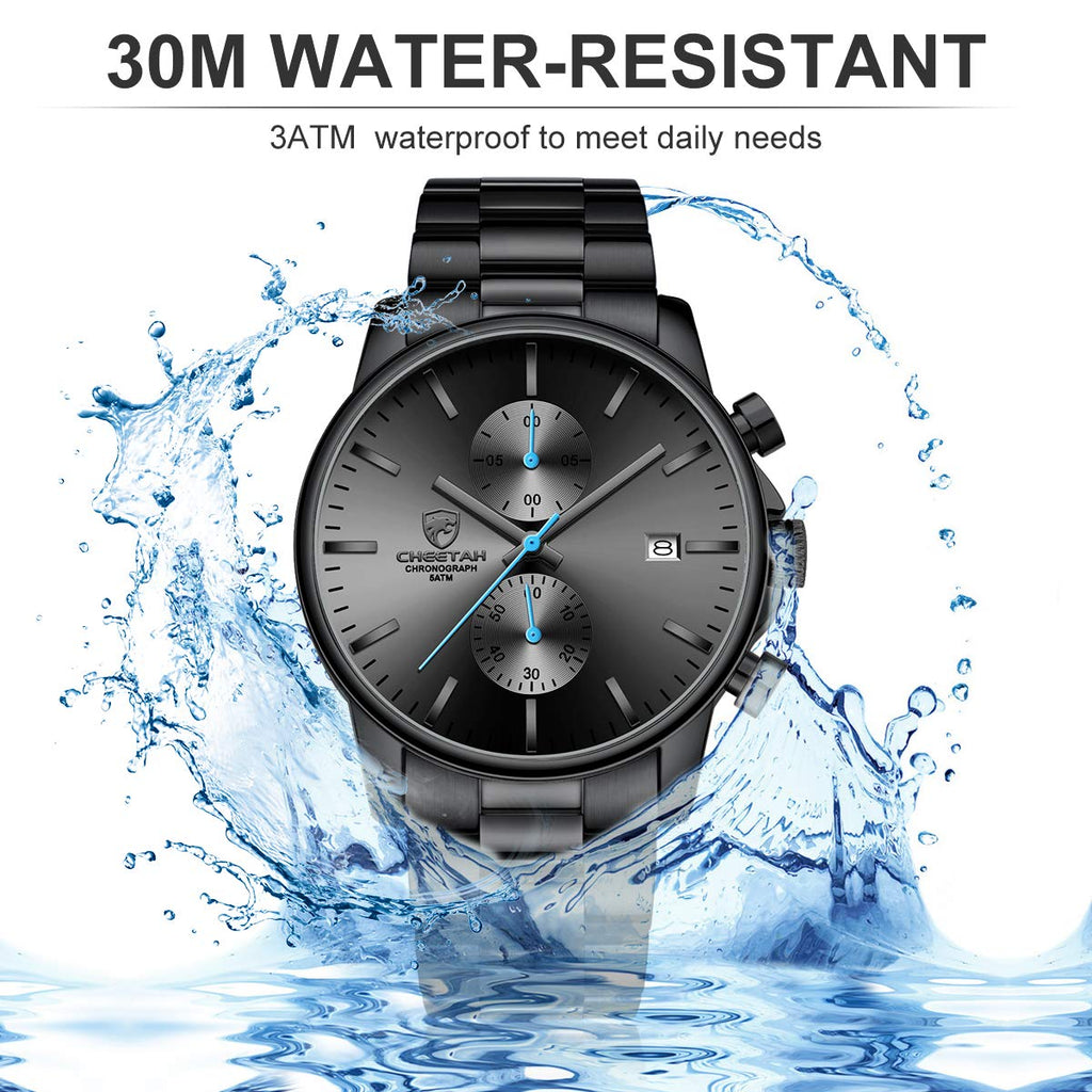 Golden Hour Elite Chrono Steel Men’s Quartz Watch