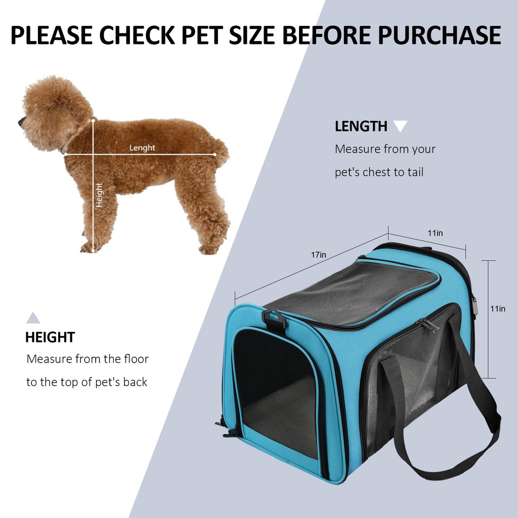 PawsVoyage: Grey TSA-Approved Pet Carrier (15lbs Max) -  by Handbags Specialist Headquarter | Available at Handbags Specialist Headquarter