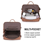 DUO-TONE Luxe Women's Leather Travel Backpack - Backpack Bags by Handbags Specialist Headquarter | Available at Handbags Specialist Headquarter