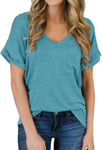 Best Casual V-neck tee for women 2025 - Women Tops by Handbags Specialist Headquarter | Available at Handbags Specialist Headquarter