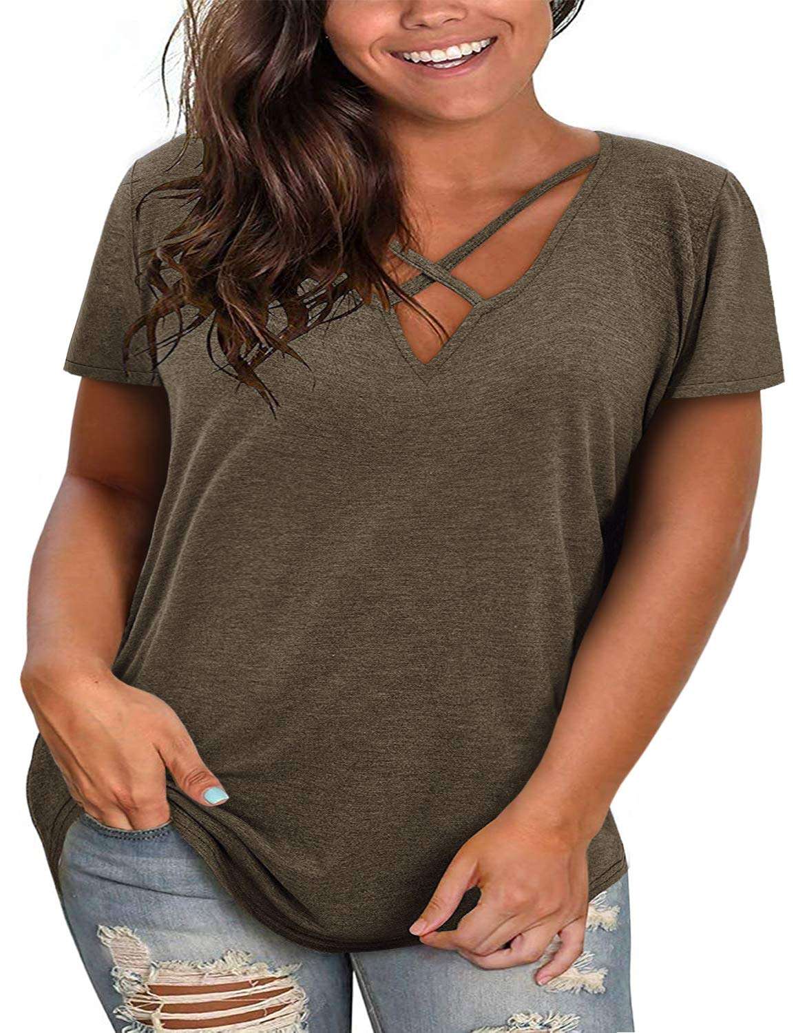Vixen V-Neck Tunic - Women's T Shirts by Handbags Specialist Headquarter | Available at Handbags Specialist Headquarter