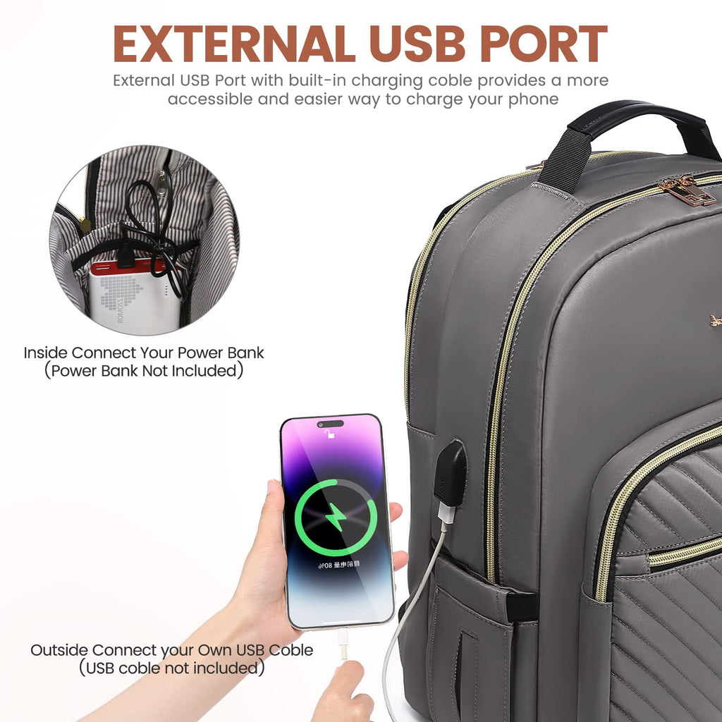 Chic Leather Laptop Backpack for Women - LoveVook - Backpack Bags by Handbags Specialist Headquarter | Available at Handbags Specialist Headquarter