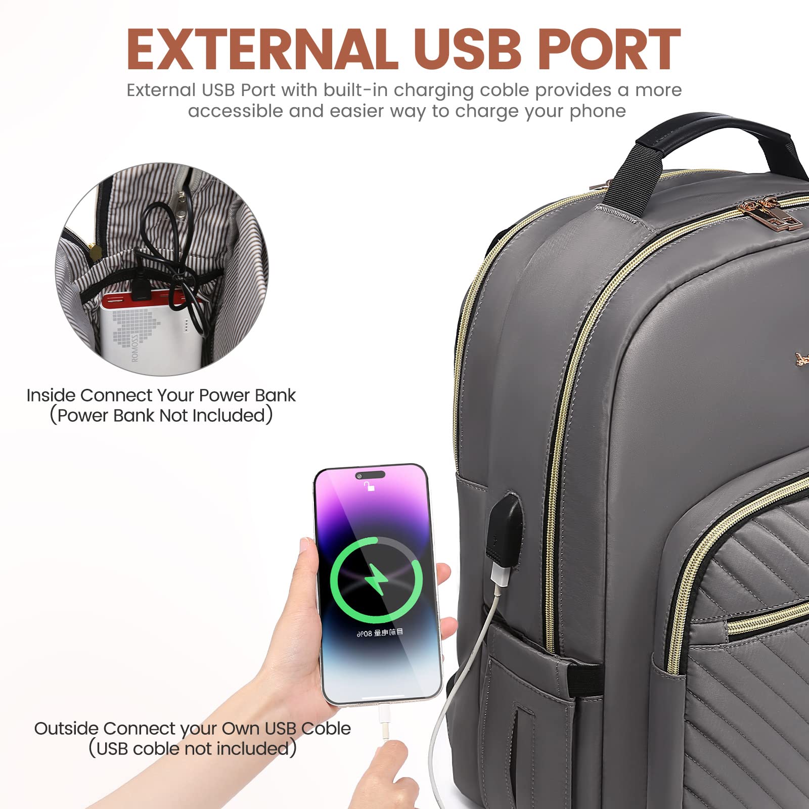 Chic Leather Laptop Backpack for Women - LoveVook - Backpack Bags by Handbags Specialist Headquarter | Available at Handbags Specialist Headquarter