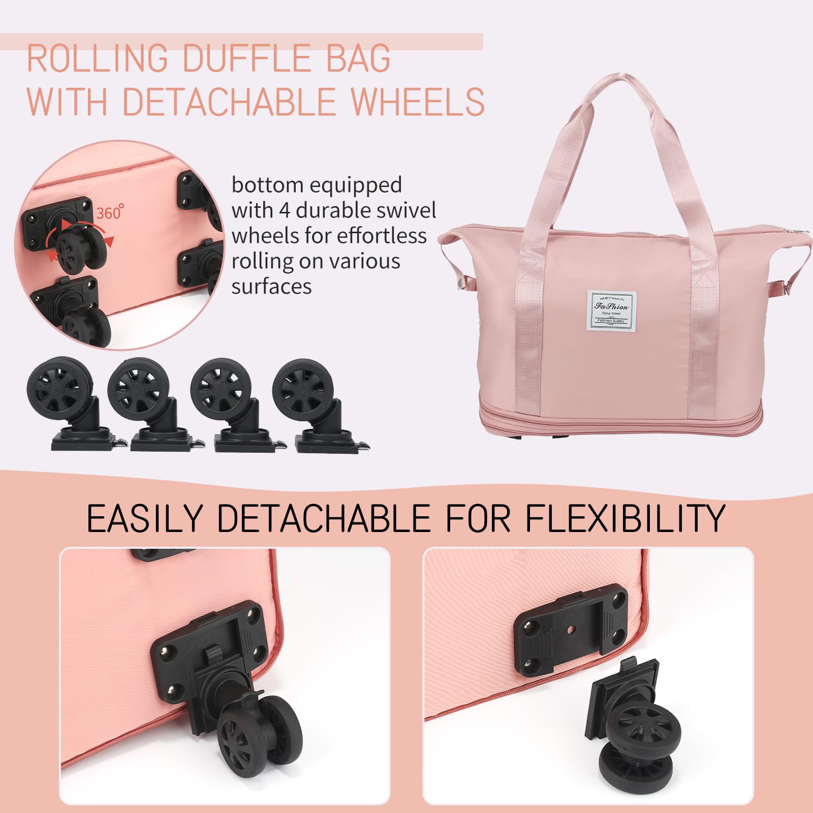 VoyagePro Expandable Wheeled Duffle Bag -  by Handbags Specialist Headquarter | Available at Handbags Specialist Headquarter