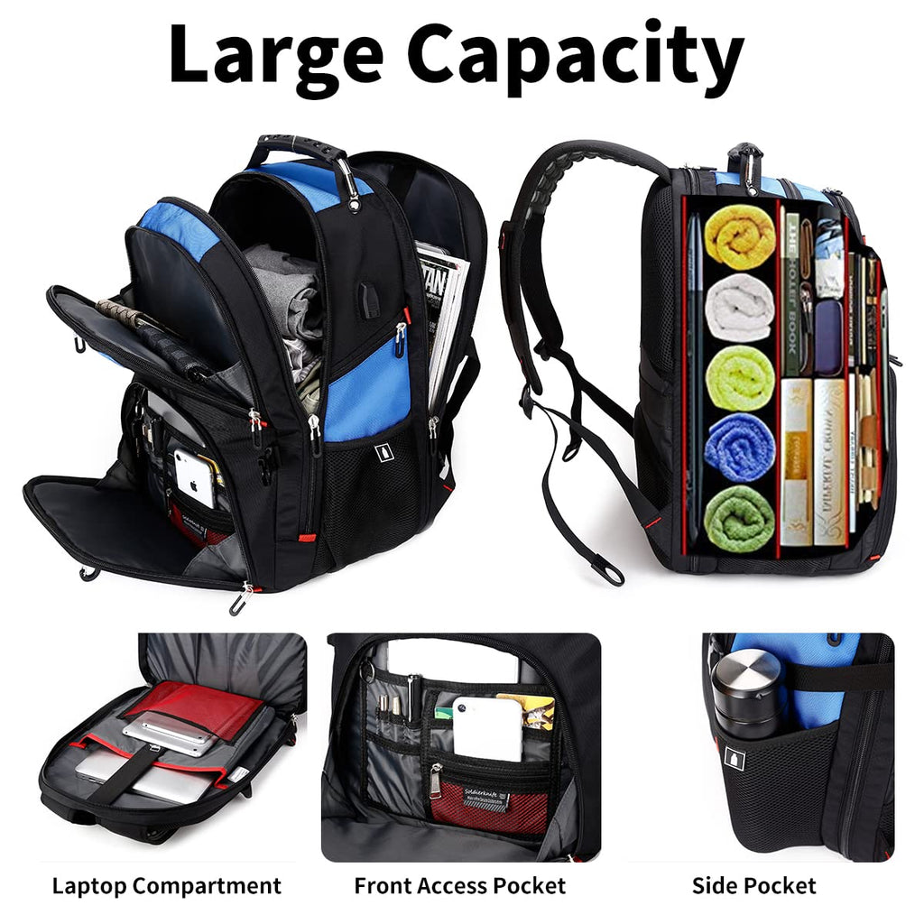 SHRRADOO 50L USB Travel Laptop Backpack - Airline Approved - Backpack Bags by Handbags Specialist Headquarter | Available at Handbags Specialist Headquarter