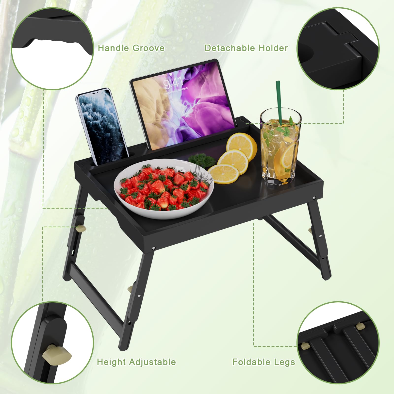 Artmeer Bamboo Foldable Bed & Laptop Tray - 2 Pack - Decor by Handbags Specialist Headquarter | Available at Handbags Specialist Headquarter