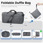 Foldable 65L Duffle Bag with Shoe Compartment