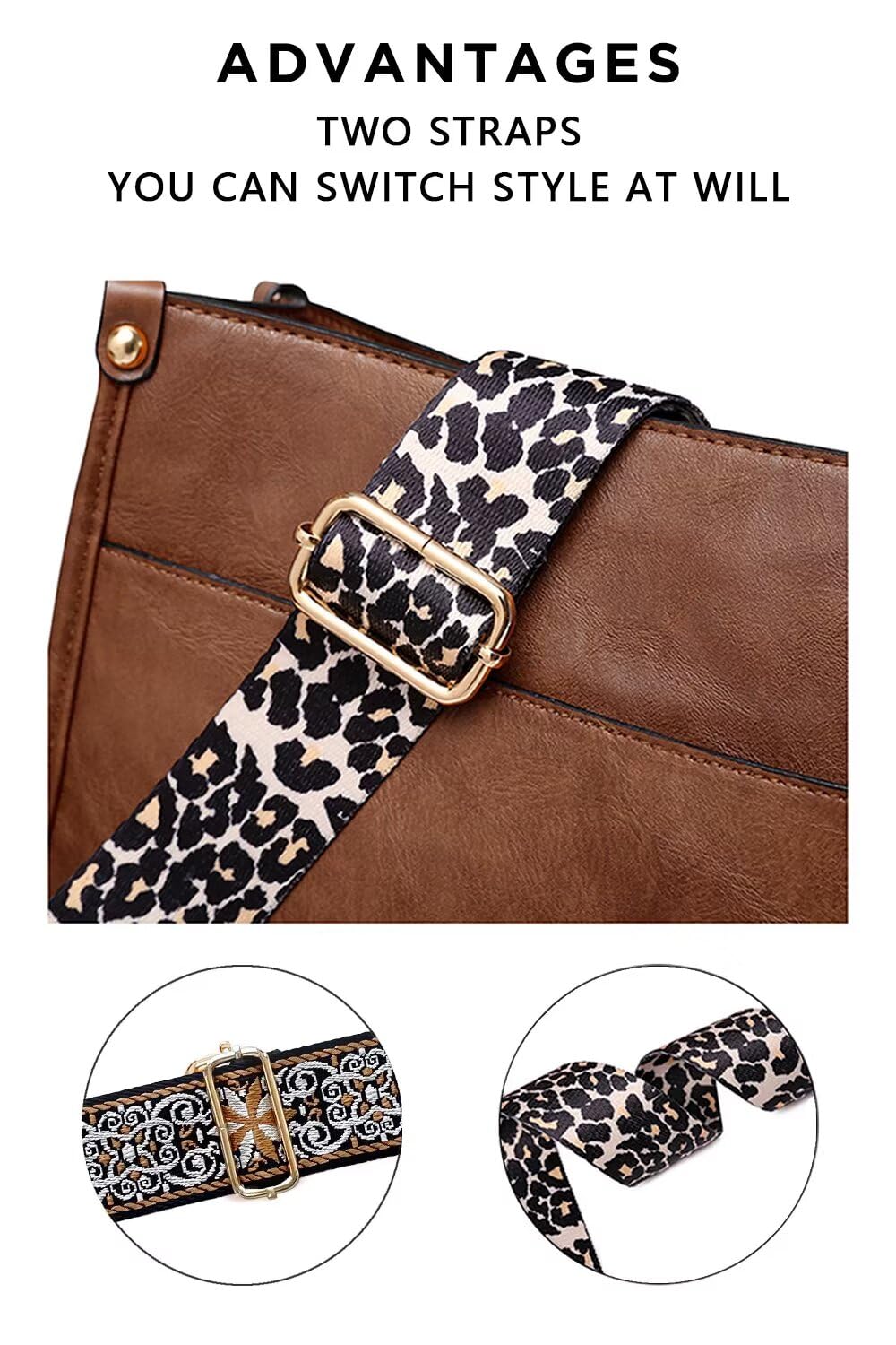 AUYOCO Chic Vegan Leather Crossbody Bag with Strap -  by Handbags Specialist Headquarter | Available at Handbags Specialist Headquarter