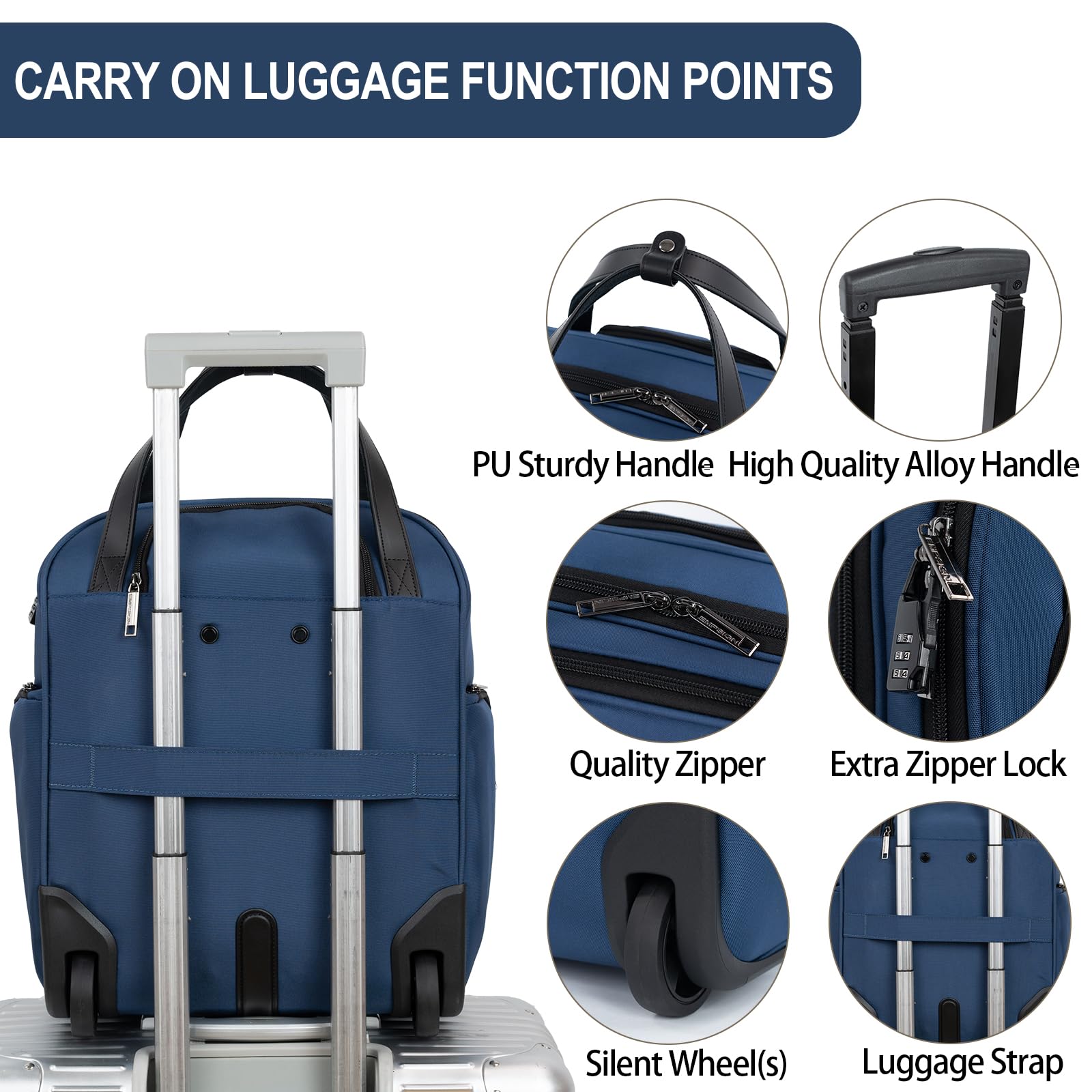 EMPSIGN 16 Wheeled Underseat Travel Bag -  by Handbags Specialist Headquarter | Available at Handbags Specialist Headquarter
