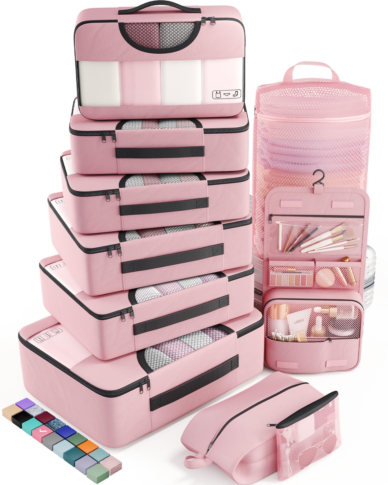 Veken Travel Cubes - 8 Piece Set - Luggage Travel Bags by Handbags Specialist Headquarter | Available at Handbags Specialist Headquarter