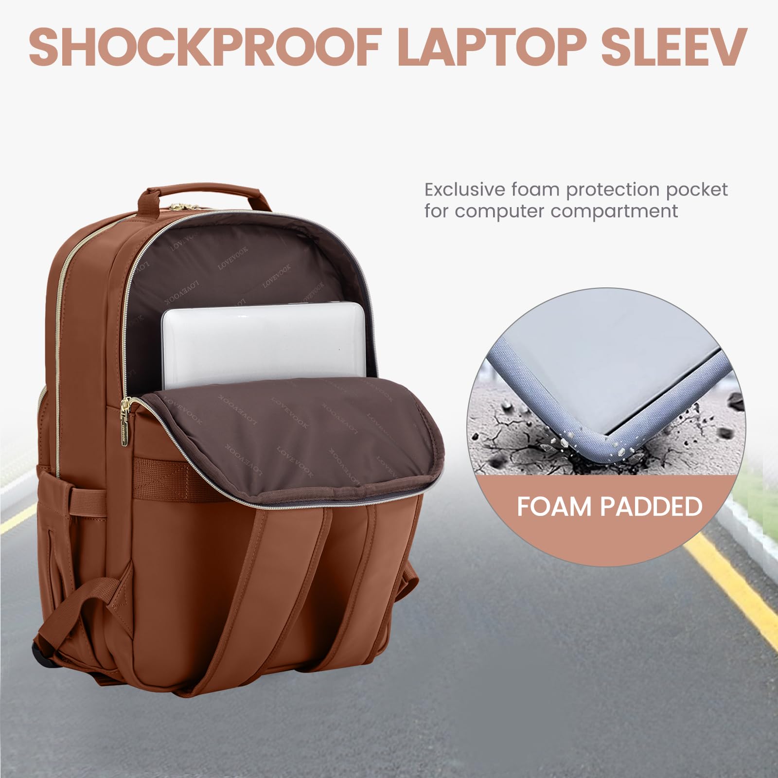 Chic Leather Laptop Backpack for Women - LoveVook - Backpack Bags by Handbags Specialist Headquarter | Available at Handbags Specialist Headquarter