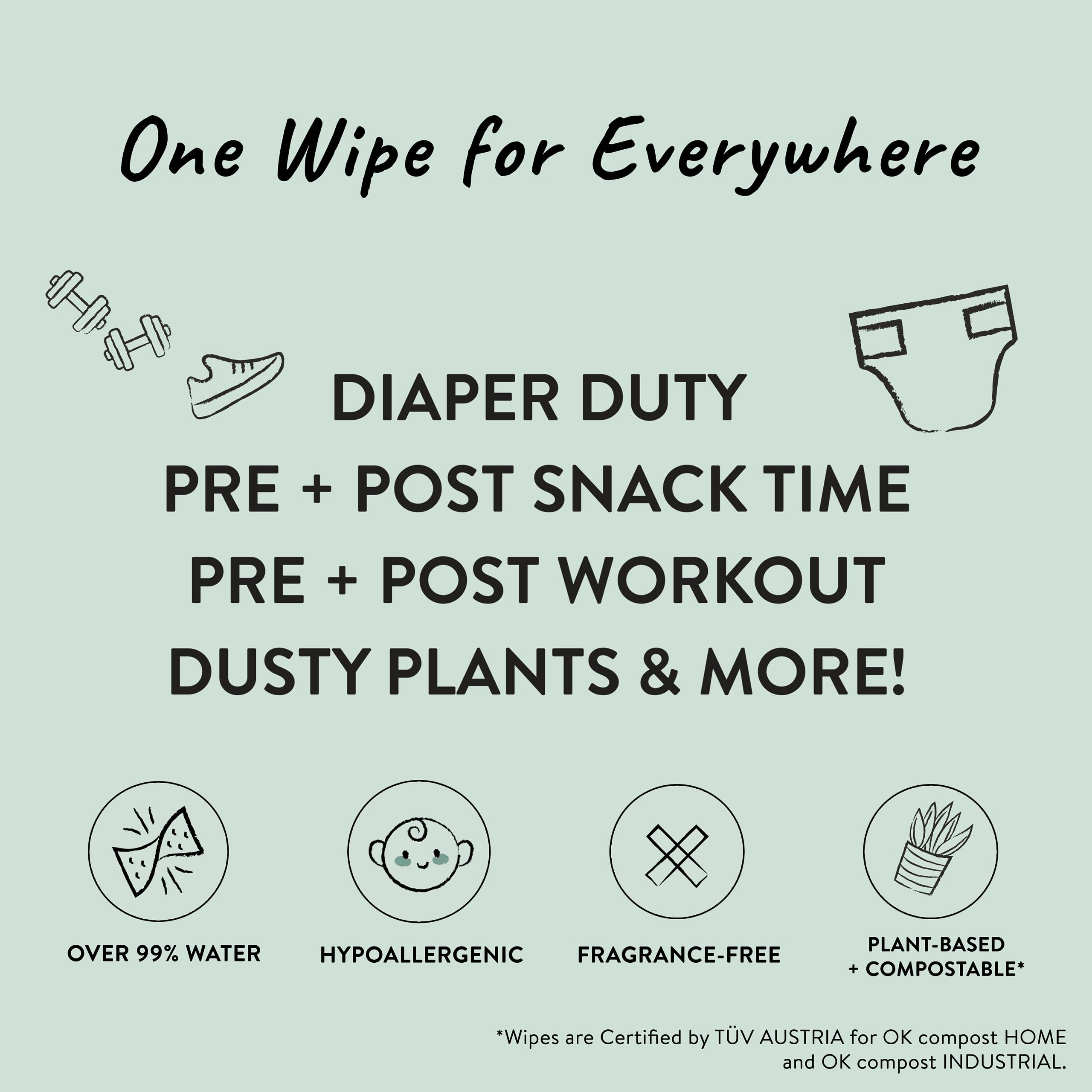 The Honest Company Hypoallergenic Multi-Use Baby Wipes for Sensitive Baby Skin, Pattern Play, 10 Count