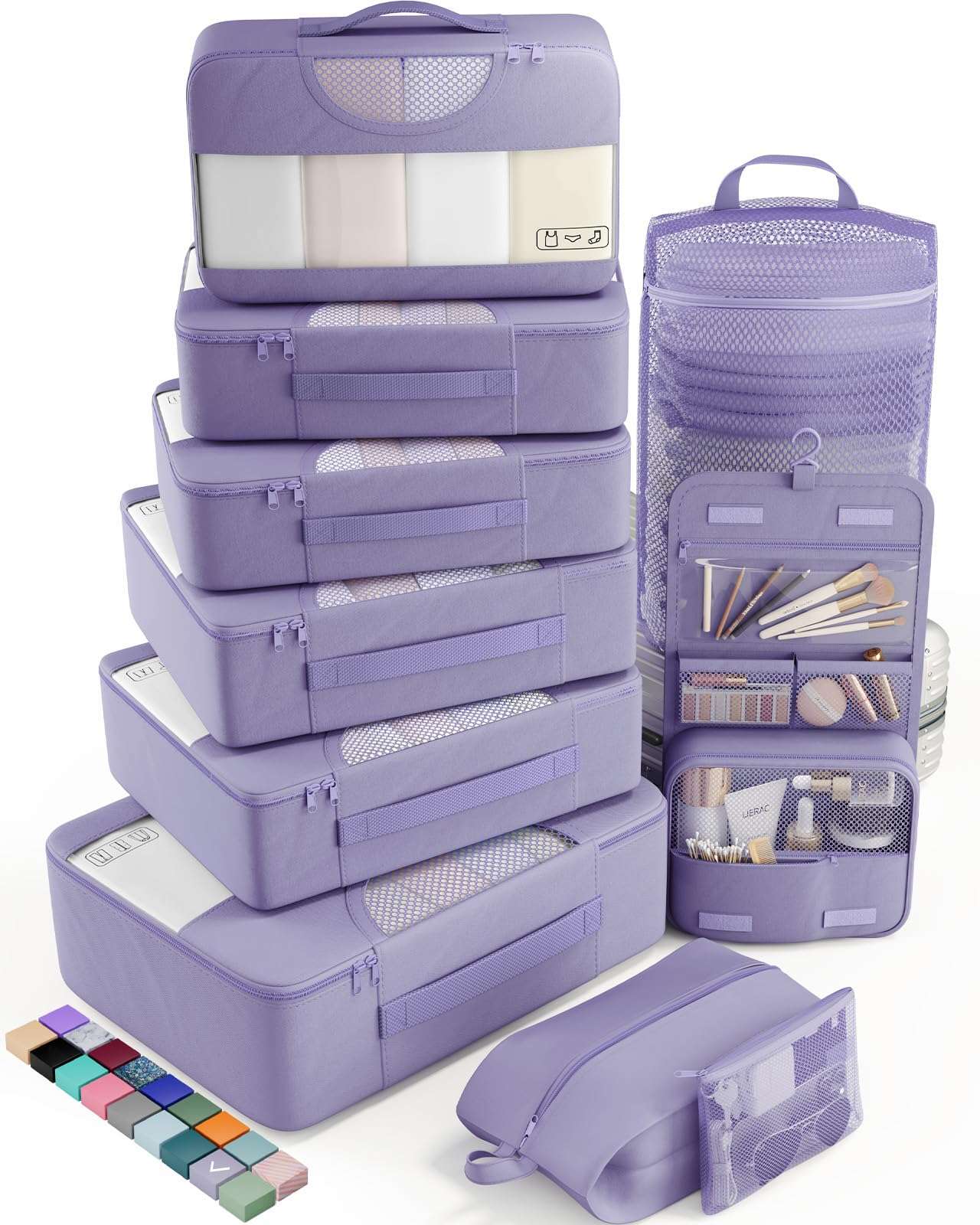 Veken Travel Cubes - 8 Piece Set - Luggage Travel Bags by Handbags Specialist Headquarter | Available at Handbags Specialist Headquarter