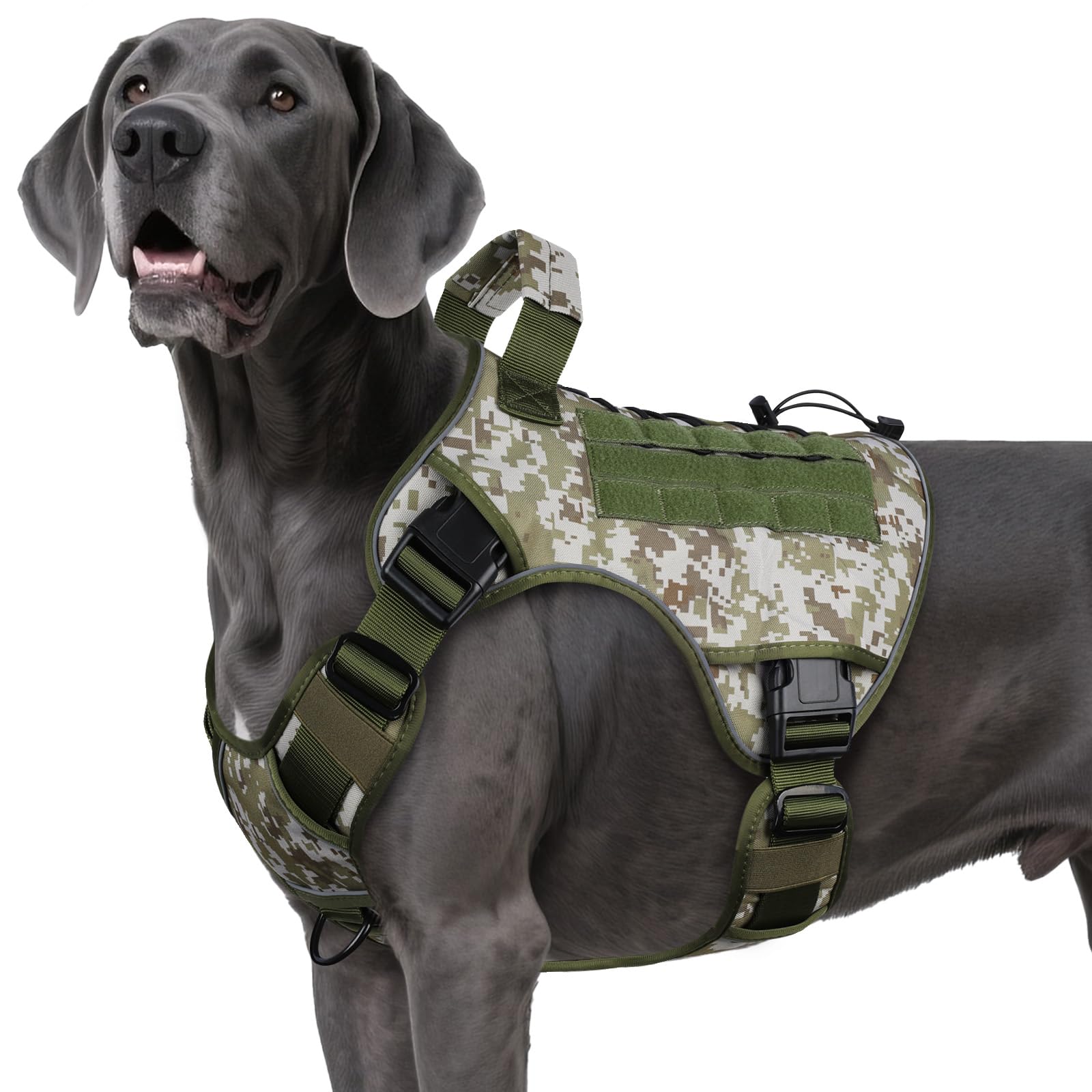 GuardianGrip Tactical Dog Vest - Large, Reflective, Green -  by Handbags Specialist Headquarter | Available at Handbags Specialist Headquarter