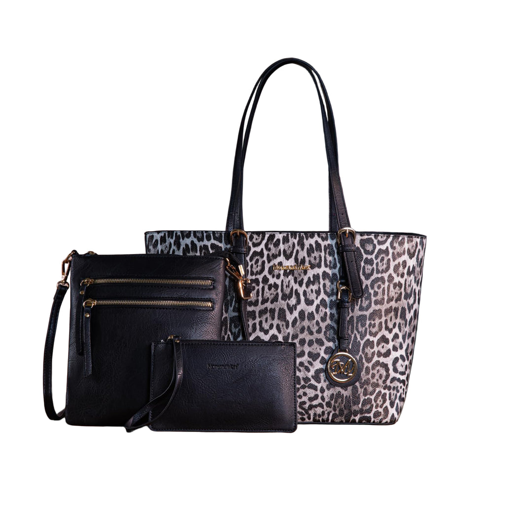 Leopard Luxe: Montana West 3pc Tote & Satchel Set