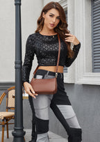 Retro Vegan Leather Shoulder Bag -  by Handbags Specialist Headquarter | Available at Handbags Specialist Headquarter