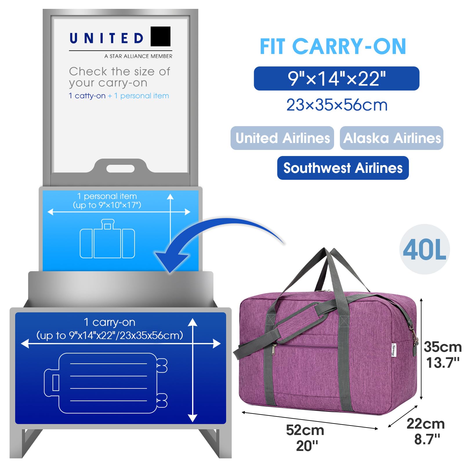 Narwey Air Duffle 22x14x9 - Luggage Travel Bags by Handbags Specialist Headquarter | Available at Handbags Specialist Headquarter