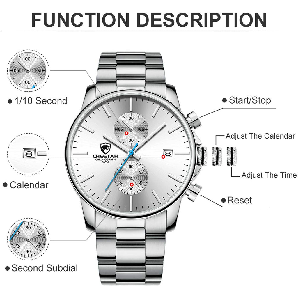 Golden Hour Elite Chrono Steel Men’s Quartz Watch