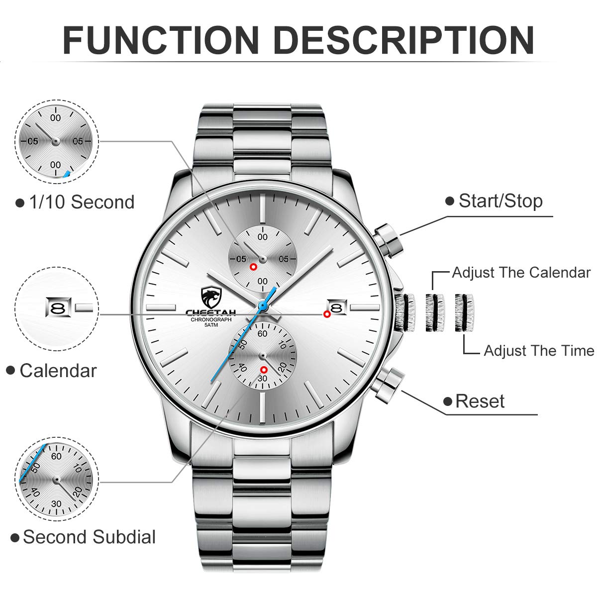 Golden Hour Elite Chrono Steel Men’s Quartz Watch