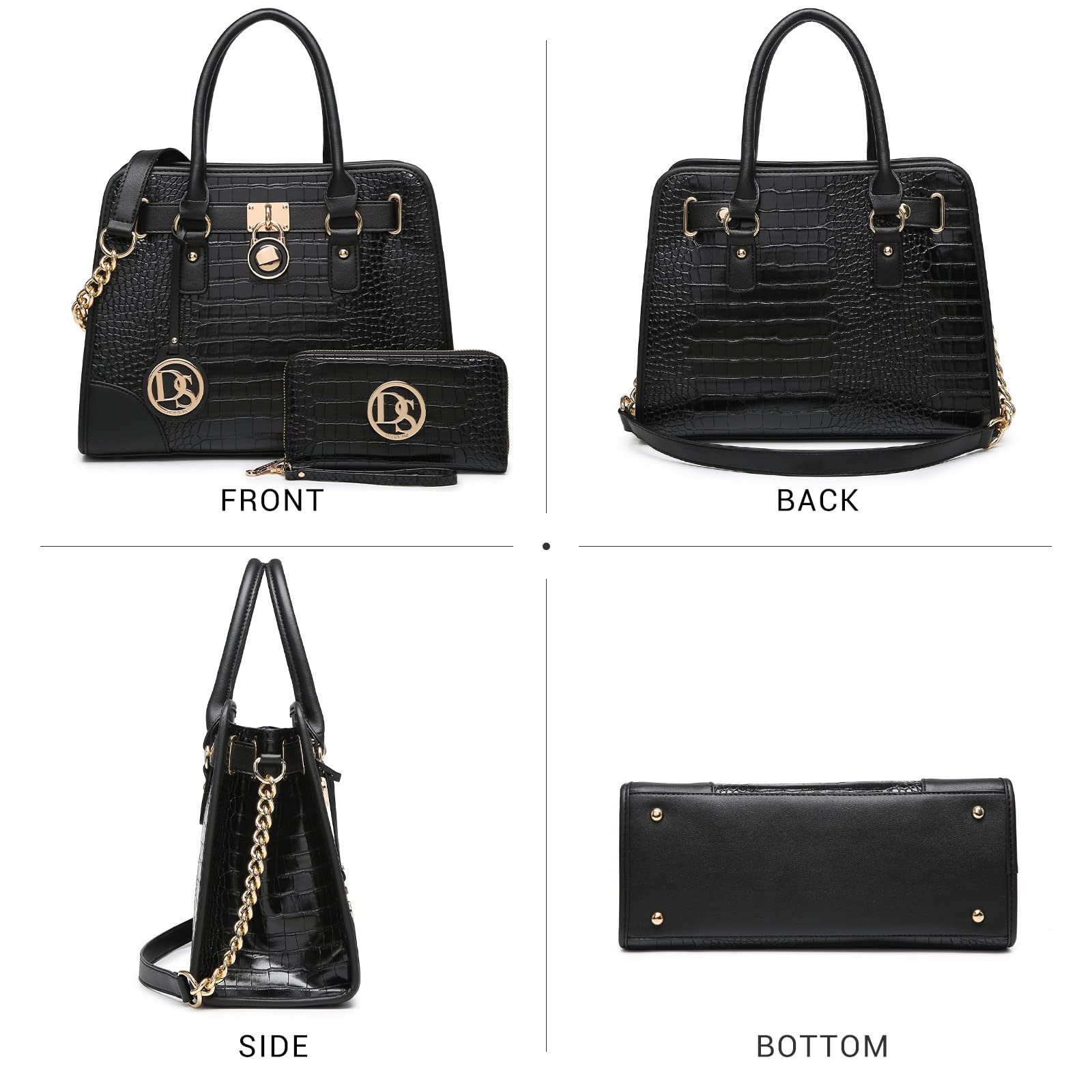 Dasein Women’s 2pcs Satchel & Shoulder Bag Set