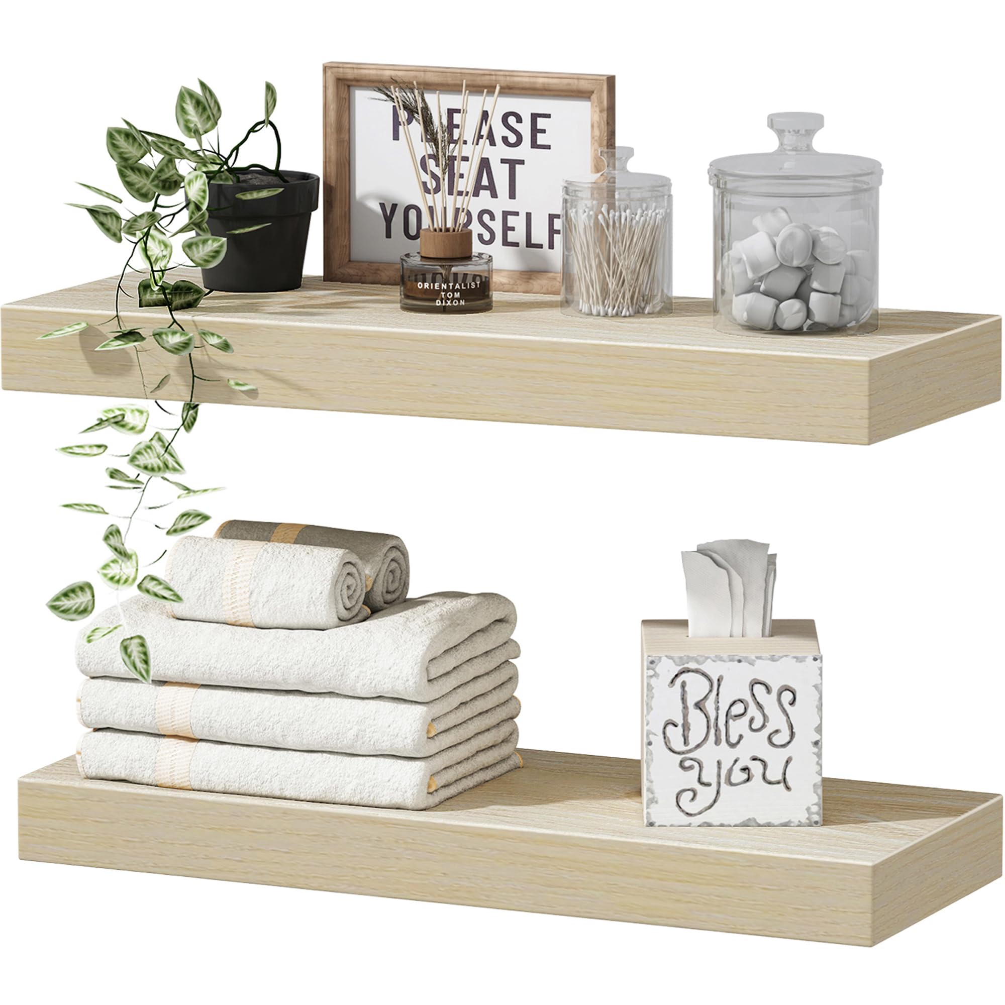 Rustic Farmhouse Shelves (008-40BN) - Decor by Handbags Specialist Headquarter | Available at Handbags Specialist Headquarter