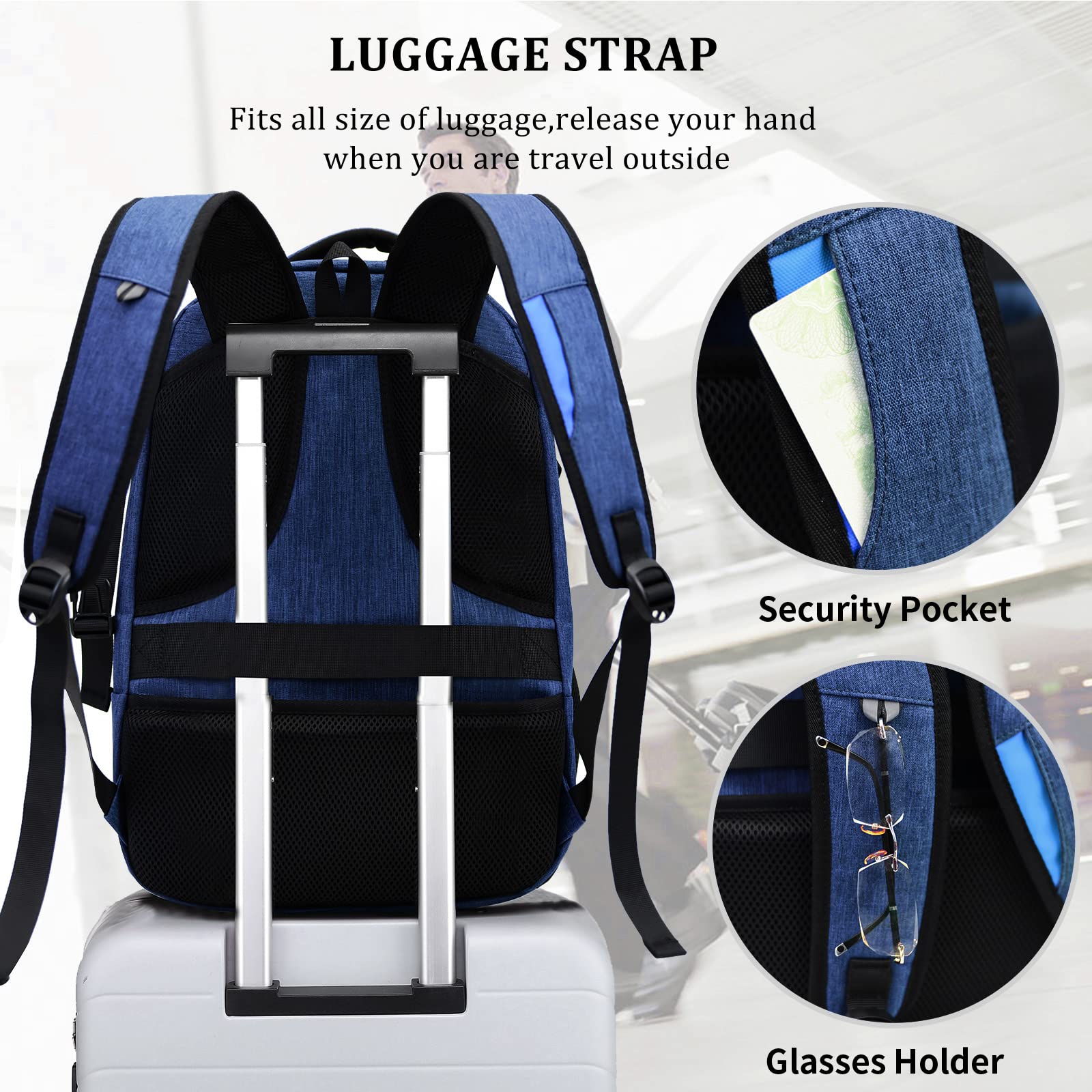 DUSLANG Travel Laptop Backpack with USB Port - Black - Backpack Bags by Handbags Specialist Headquarter | Available at Handbags Specialist Headquarter