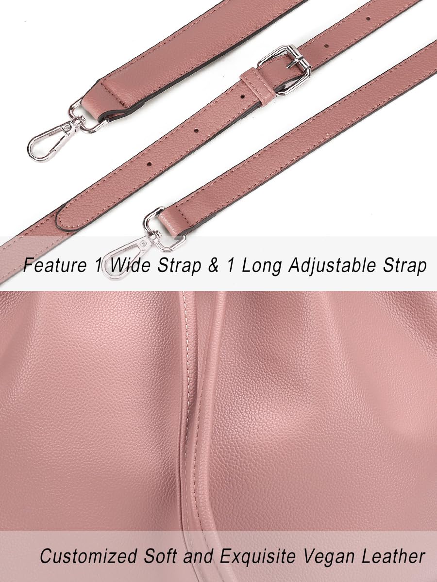 AFKOMST Chic Leather Bucket & Crossbody Bag Set -  by Handbags Specialist Headquarter | Available at Handbags Specialist Headquarter