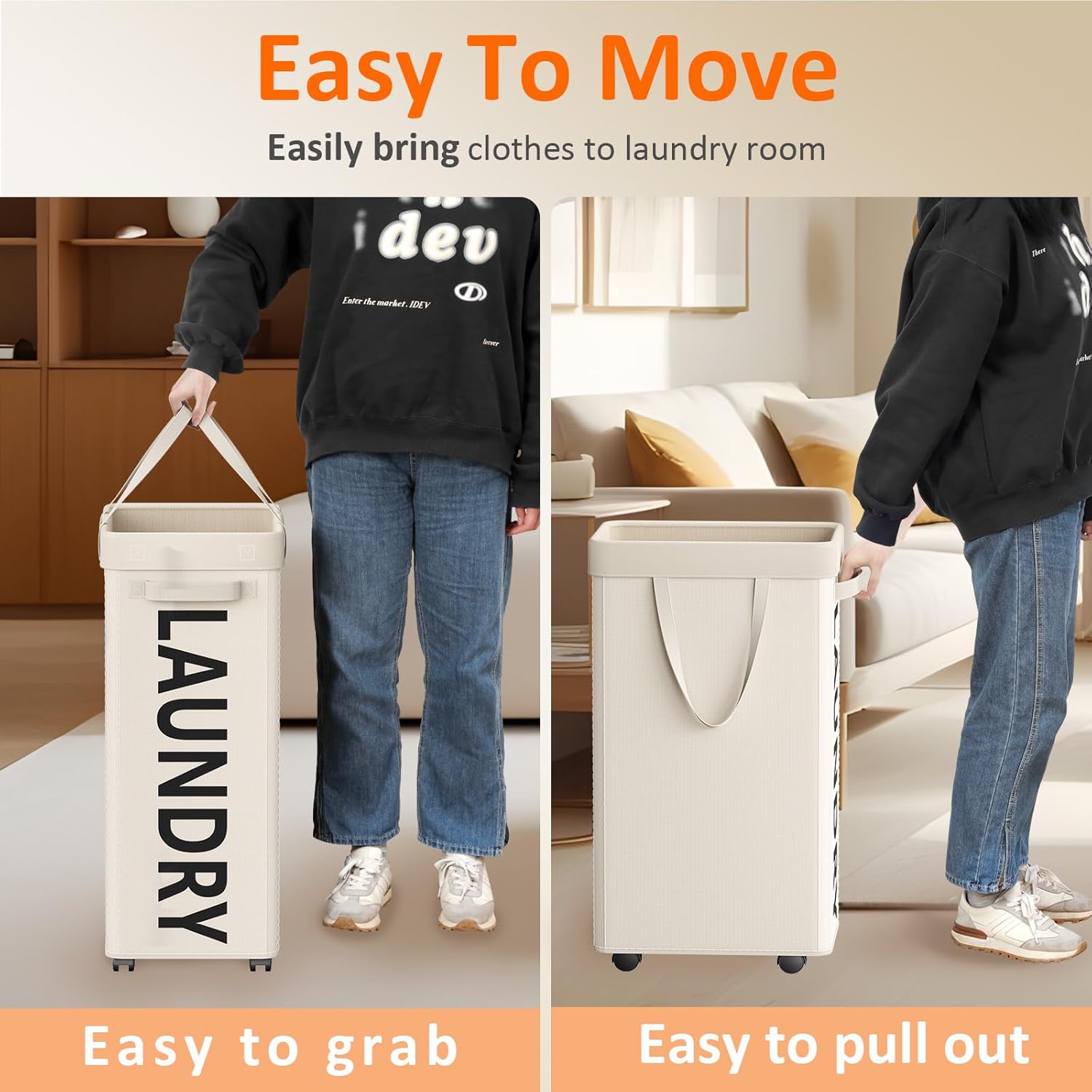 RollAway 90L Laundry Basket with Removable Bag - Laundry Baskets by Handbags Specialist Headquarter | Available at Handbags Specialist Headquarter