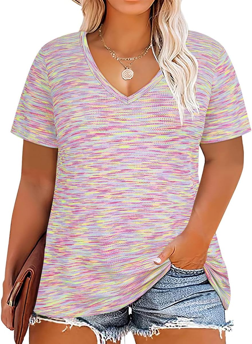 Floral V-Neck Plus Size Tunic Tops for Women - Women's T Shirts by Handbags Specialist Headquarter | Available at Handbags Specialist Headquarter
