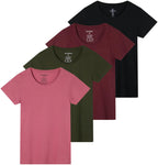 Essentials Women's Classic Crew Tee 4-Pack - Women's T Shirt by Handbags Specialist Headquarter | Available at Handbags Specialist Headquarter