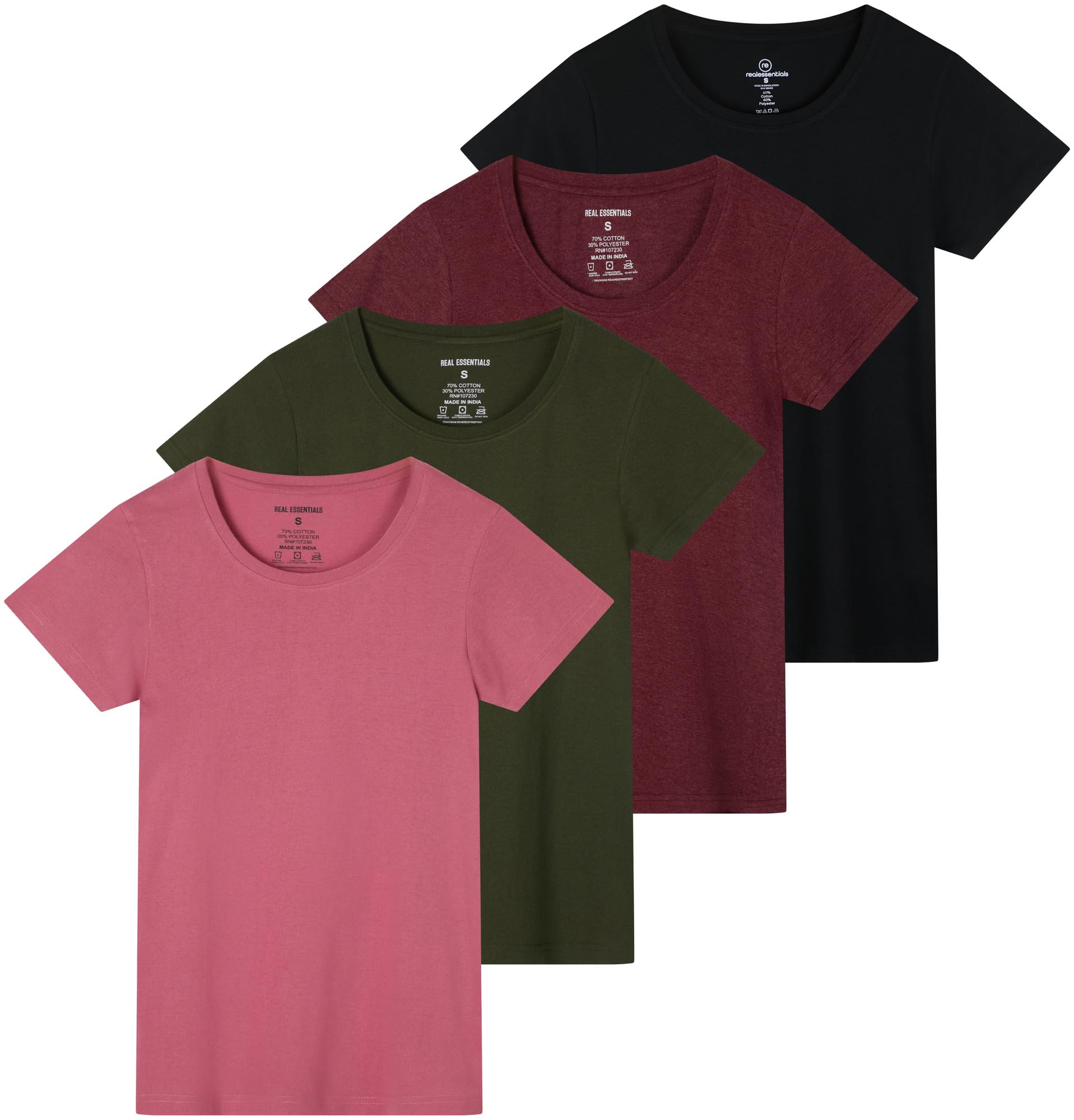 Essentials Women's Classic Crew Tee 4-Pack - Women's T Shirt by Handbags Specialist Headquarter | Available at Handbags Specialist Headquarter