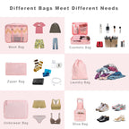 TravelMate 8-Piece Packing Cubes - Luggage Travel Bags by Handbags Specialist Headquarter | Available at Handbags Specialist Headquarter