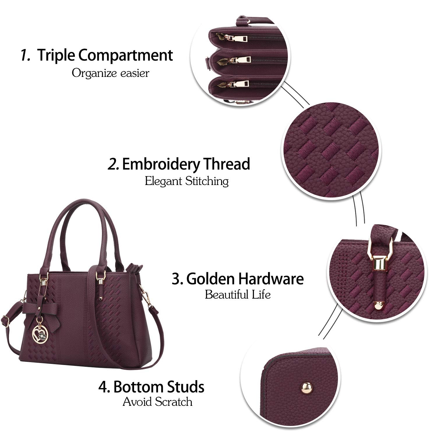 Luxe Leather Satchel & Crossbody Bags -  by Handbags Specialist Headquarter | Available at Handbags Specialist Headquarter