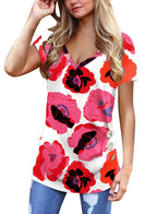 Jescakoo V-Neck Summer Tunic for Women - Women's T Shirts by Handbags Specialist Headquarter | Available at Handbags Specialist Headquarter