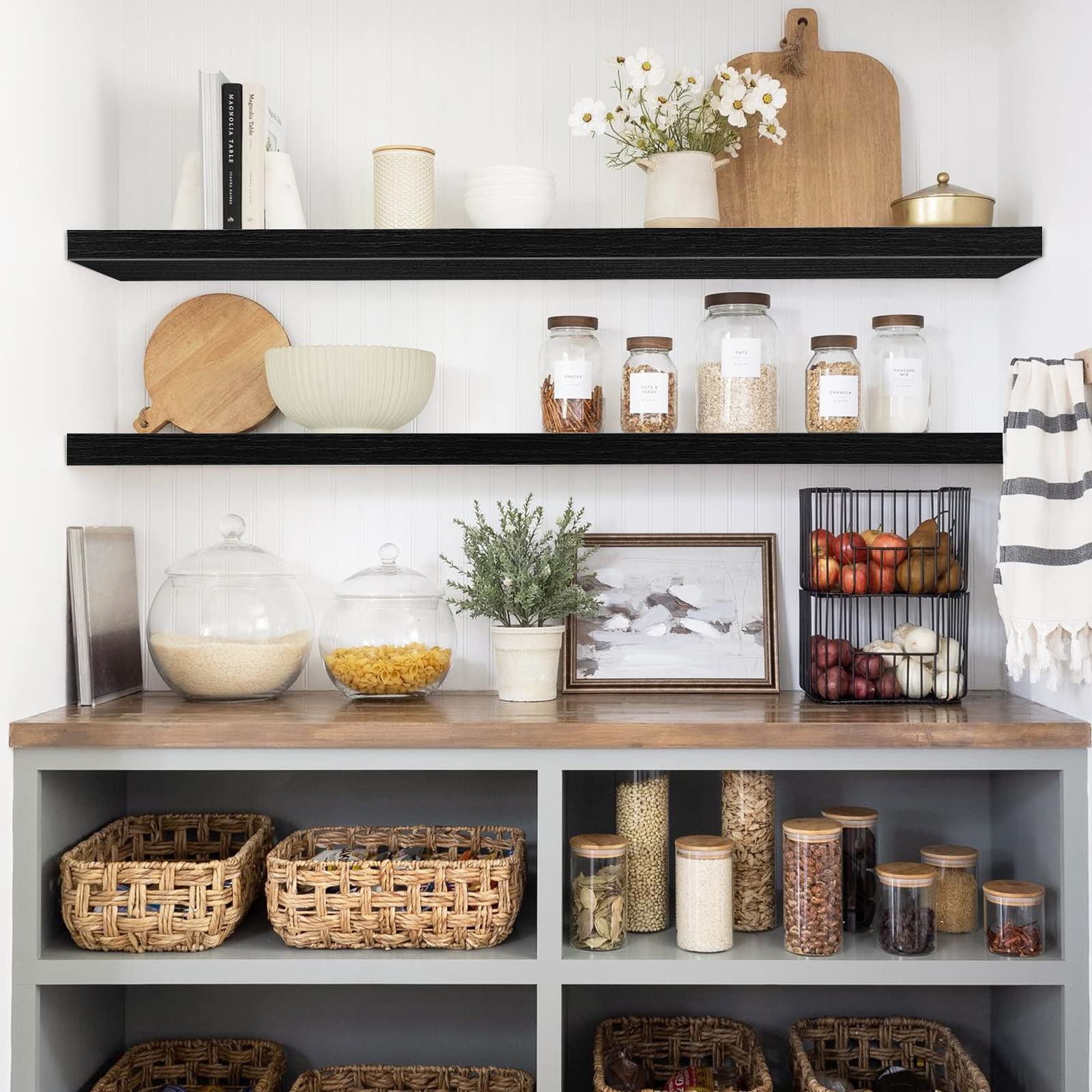 Rustic Farmhouse Shelves (008-40BN) - Decor by Handbags Specialist Headquarter | Available at Handbags Specialist Headquarter