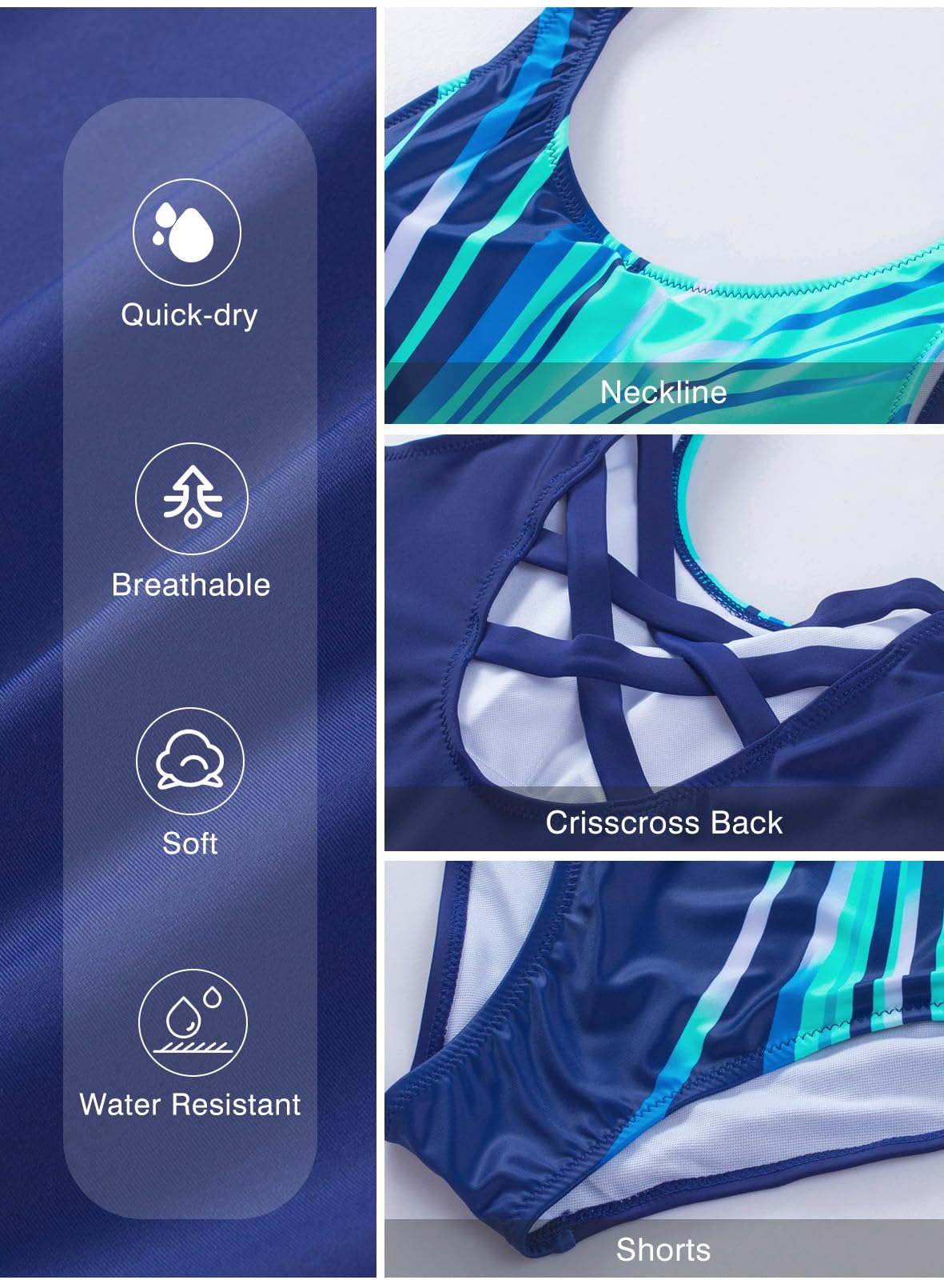 Aleumdr Womens Color Block One Piece Swimsuit