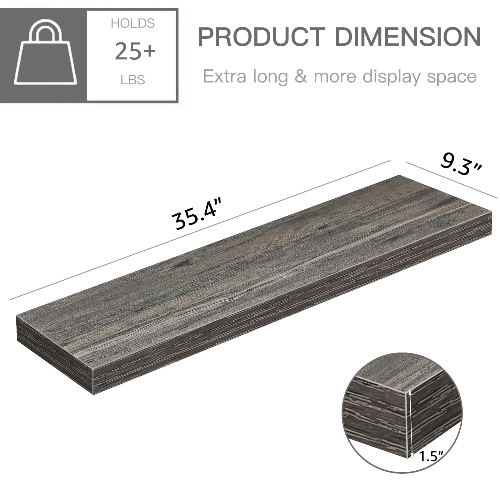 Rustic Farmhouse Shelves (008-40BN) - Decor by Handbags Specialist Headquarter | Available at Handbags Specialist Headquarter