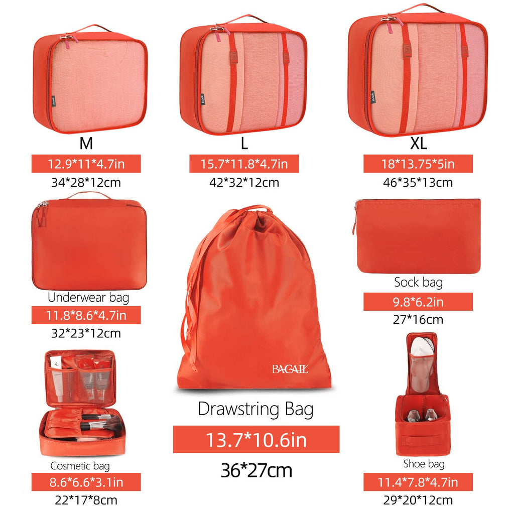 TravelMate 8-Piece Packing Cubes - Luggage Travel Bags by Handbags Specialist Headquarter | Available at Handbags Specialist Headquarter
