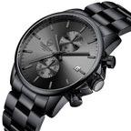 Golden Hour Elite Chrono Steel Men’s Quartz Watch