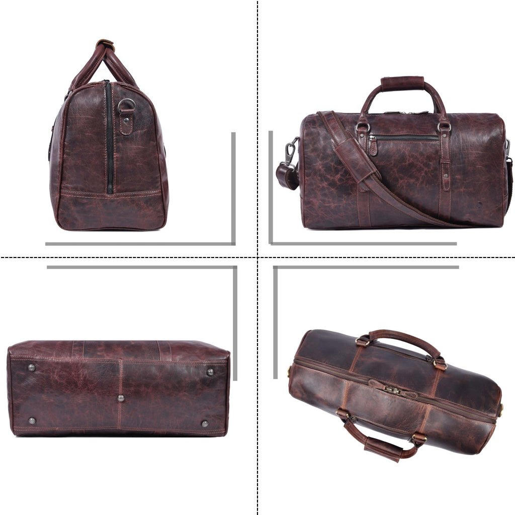 Leather Travel Duffel Bag for Men & Women