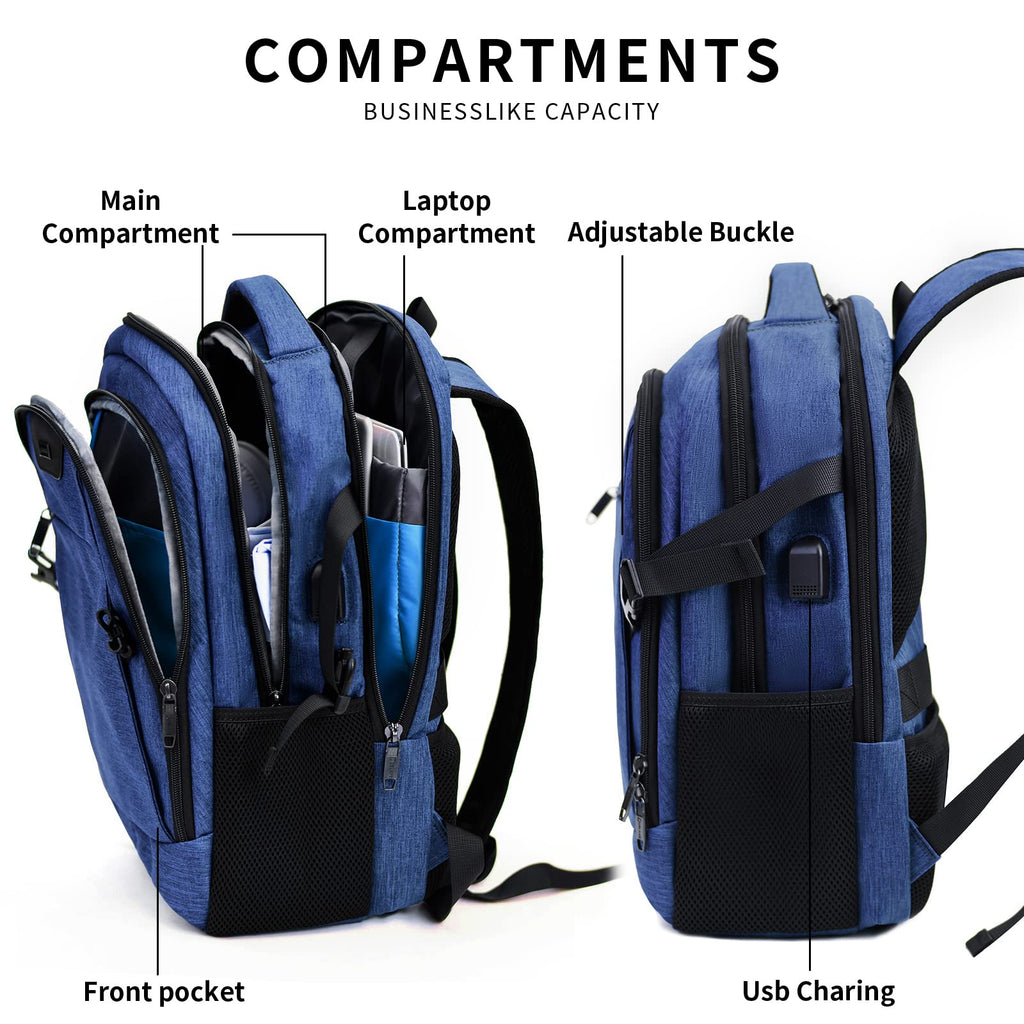 DUSLANG Travel Laptop Backpack with USB Port - Black - Backpack Bags by Handbags Specialist Headquarter | Available at Handbags Specialist Headquarter