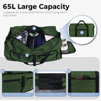 Foldable 65L Duffle Bag with Shoe Compartment